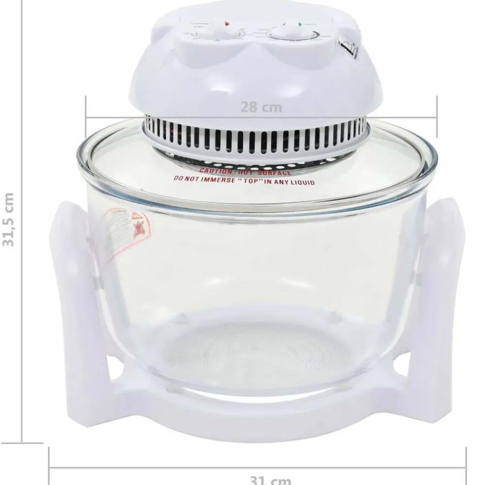vidaXL Cocina Y Comedor-Horno de convección halógeno con anillo de extensión 800 W 10 L