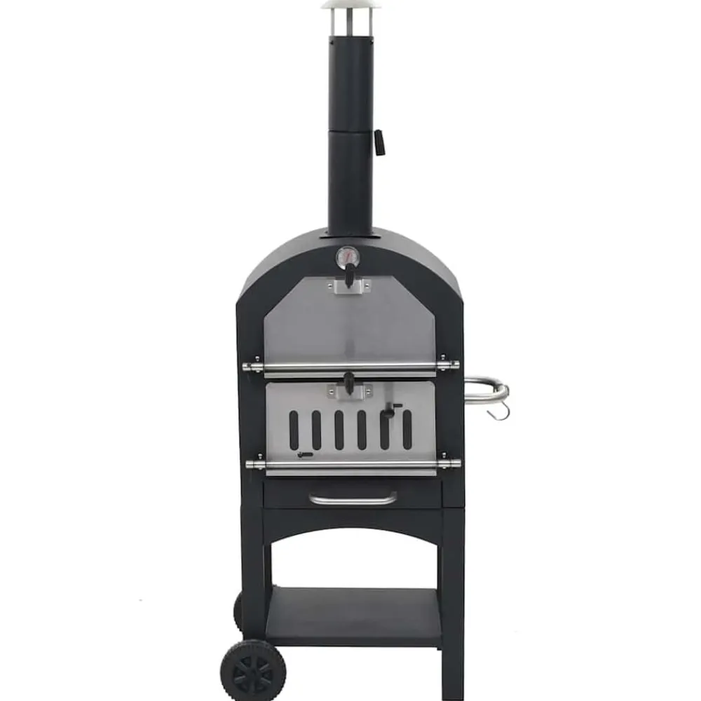 vidaXL Horno de pizza exterior carbón de arcilla refractaria Discount