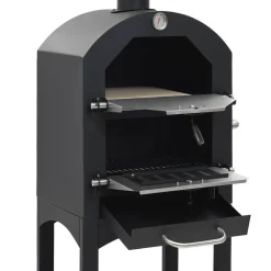vidaXL Horno de pizza exterior carbón de arcilla refractaria Discount