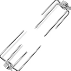 vidaXL Horquilla para espetón de asado/barbacoa acero 2 uds Best