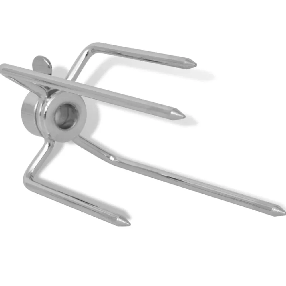 vidaXL Horquilla para espetón de asado/barbacoa acero 2 uds Best