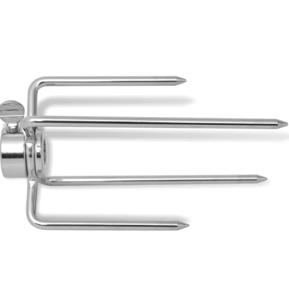 vidaXL Horquilla para espetón de asado/barbacoa acero 2 uds Best