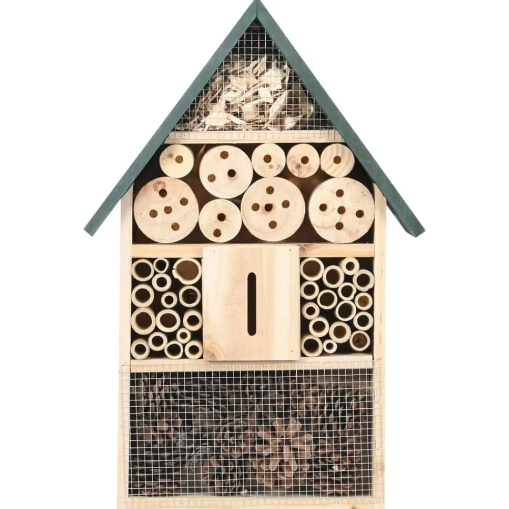 vidaXL Decoración-Hotel de insectos madera de abeto 31x10x48 cm