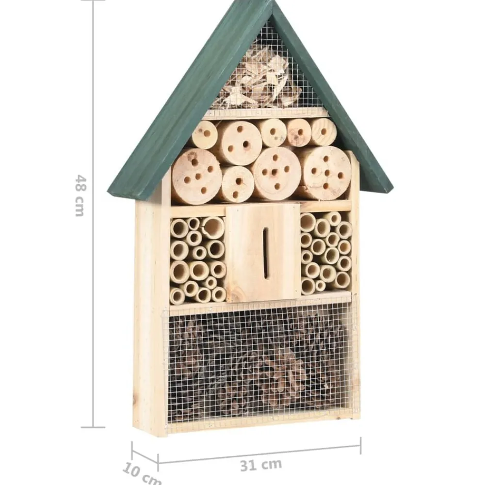 vidaXL Decoración-Hotel de insectos madera de abeto 31x10x48 cm