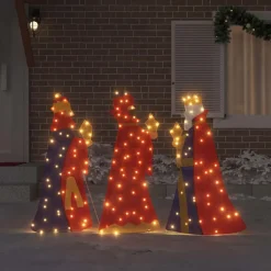 vidaXL Iluminación navideña de los 3 Reyes Magos 3 pcs Cálido 105 cm New