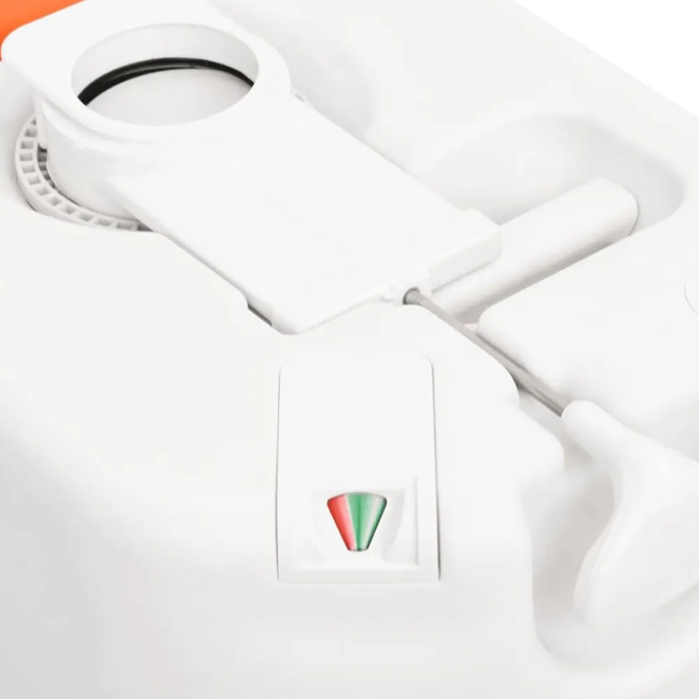 vidaXL Actividades Al Aire Libre-Inodoro de camping integrado HDPE y PP blanco 24+17 L