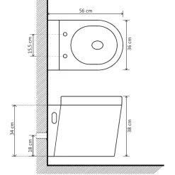 vidaXL Inodoro de montaje en pared de cerámica Blanco Sale