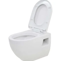 vidaXL Inodoro de montaje en pared de cerámica Blanco