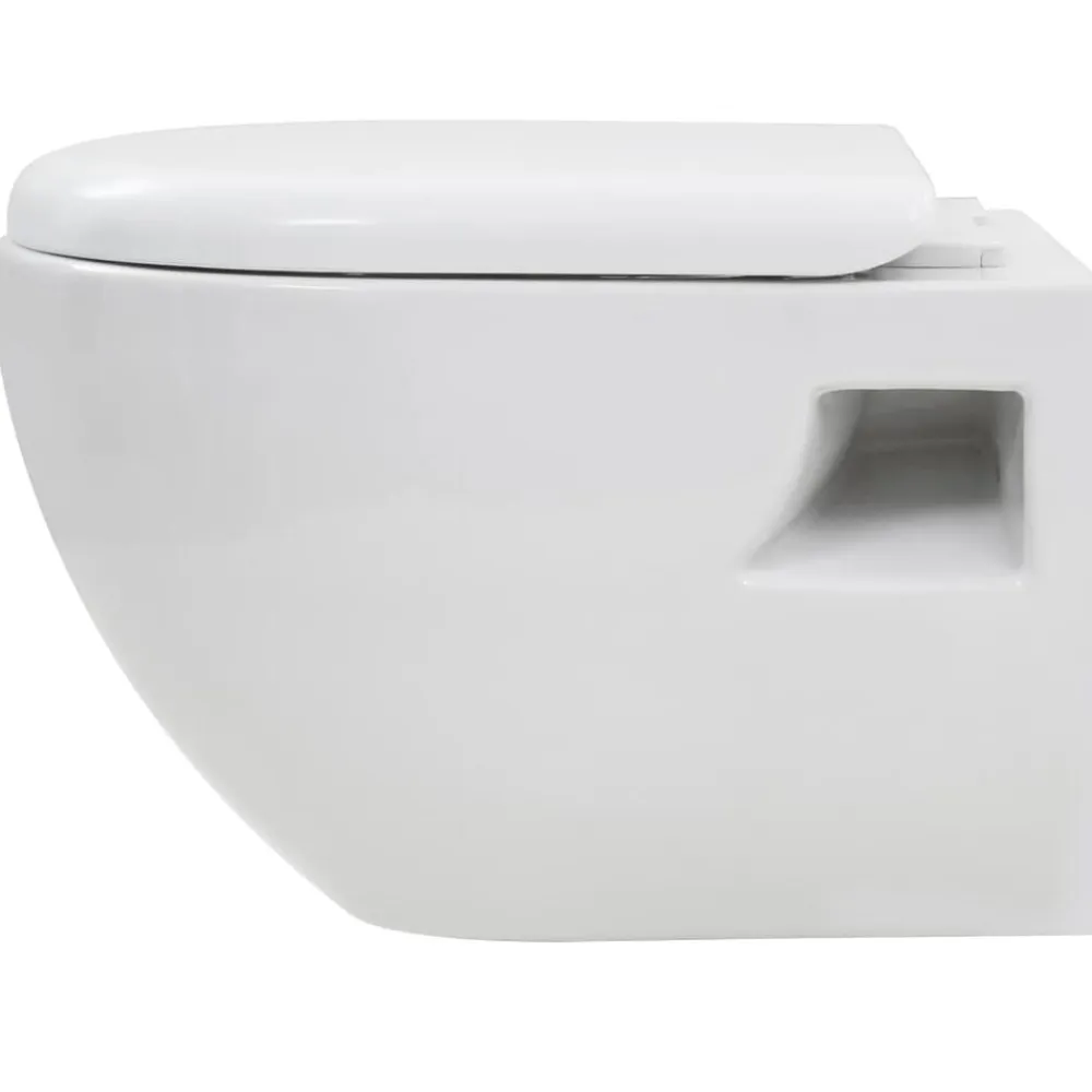vidaXL Inodoro de montaje en pared de cerámica Blanco