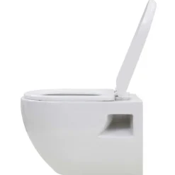 vidaXL Fontanería-Inodoro de pared con cisterna alta oculta de cerámica