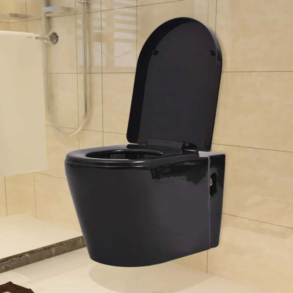 vidaXL Fontanería-Inodoro de pared con cisterna oculta cerámica