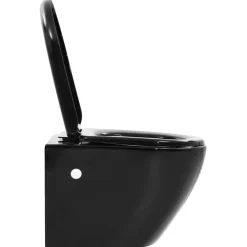 vidaXL Fontanería-Inodoro de pared sin bordes de cerámica
