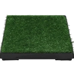 vidaXL Inodoro mascotas con bandeja césped artificial verde 63x50x7 cm Discount