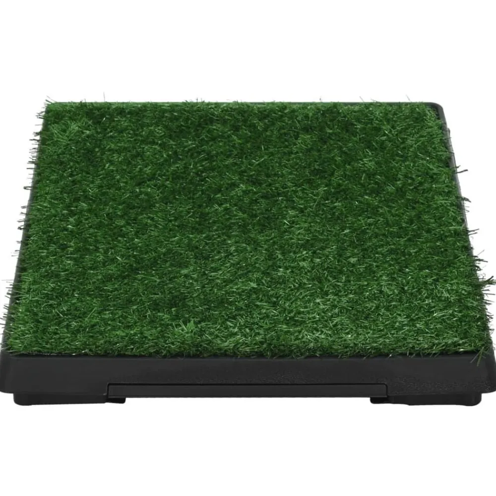 vidaXL Inodoro mascotas con bandeja césped artificial verde 63x50x7 cm Discount
