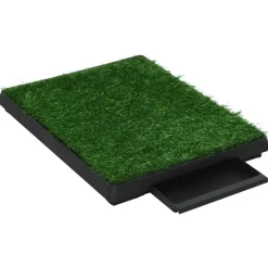 vidaXL Inodoro mascotas con bandeja césped artificial verde 63x50x7 cm Discount