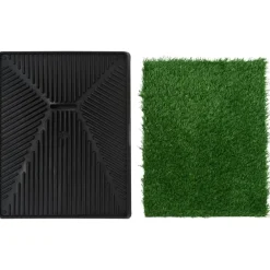 vidaXL Inodoro mascotas con bandeja césped artificial verde 63x50x7 cm Discount