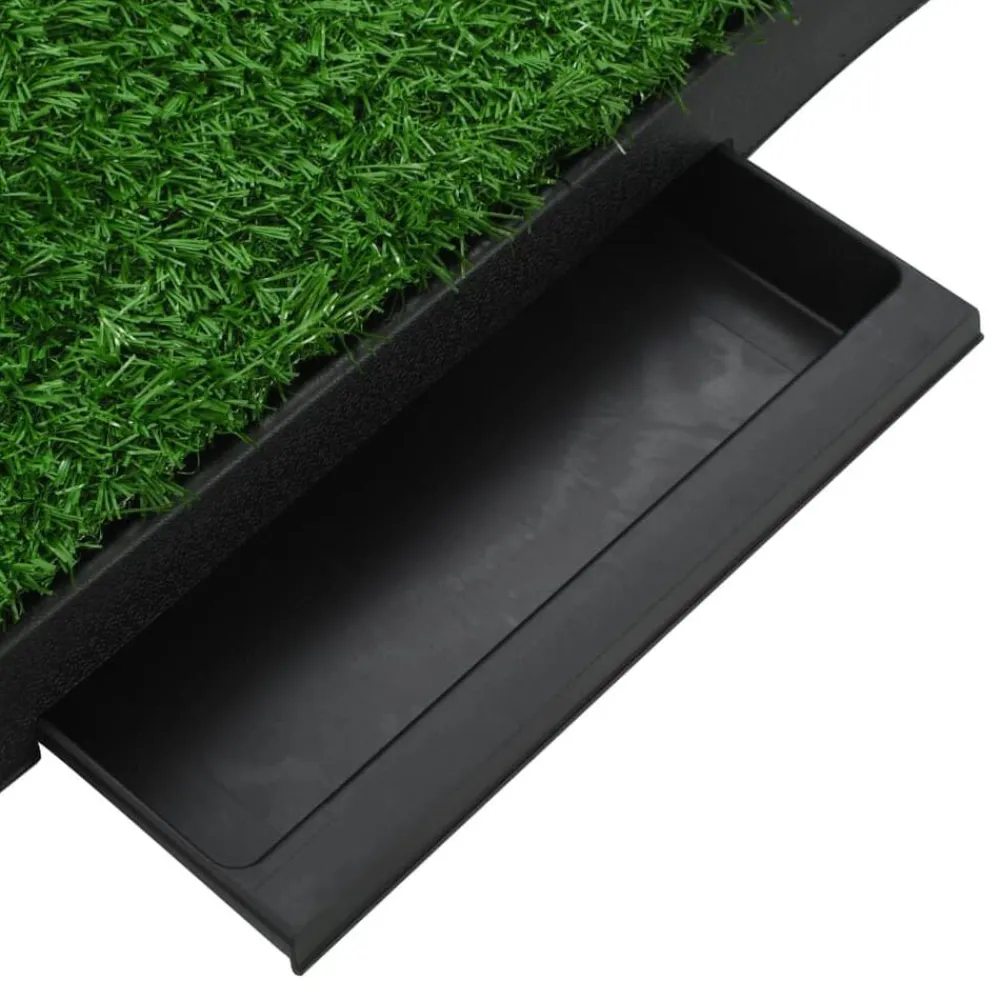 vidaXL Inodoro mascotas con bandeja césped artificial verde 63x50x7 cm Discount