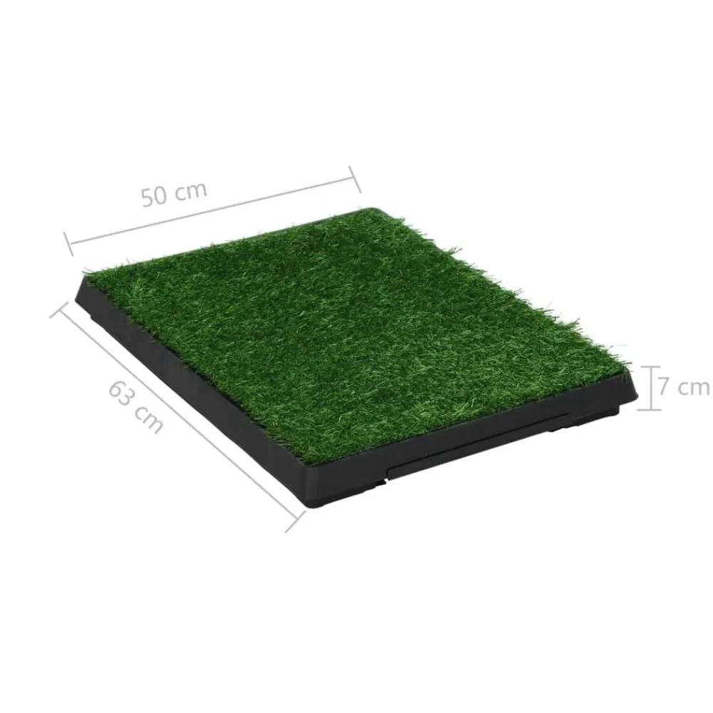 vidaXL Inodoro mascotas con bandeja césped artificial verde 63x50x7 cm Discount