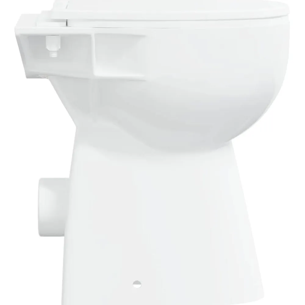 vidaXL Fontanería-Inodoro sin borde, 7 cm altura extra, cierre suave, cerámica blanca