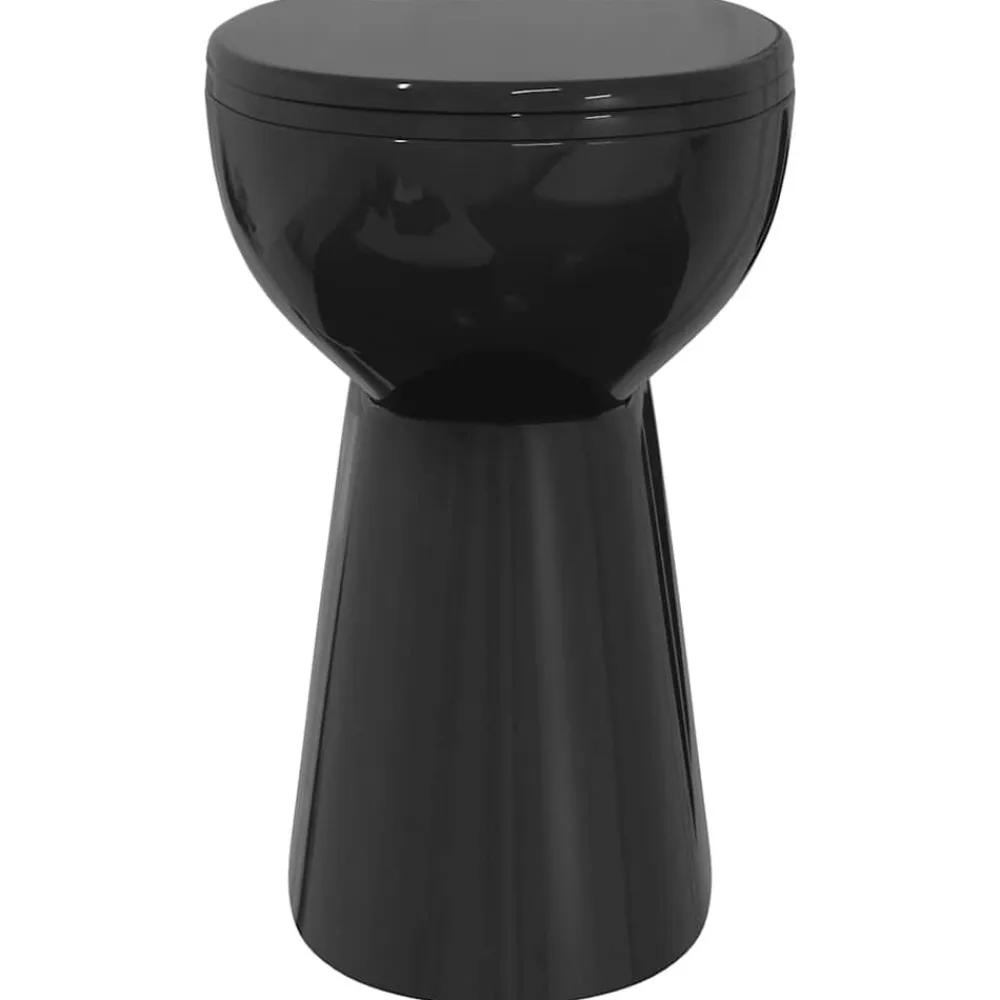 vidaXL Fontanería-Inodoro sin bordes cierre suave 7 cm altura extra cerámica negra
