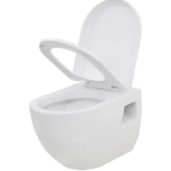 vidaXL Inodoro suspendido de pared con cisterna oculta cerámica Blanco Outlet