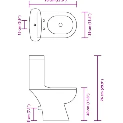 vidaXL Fontanería-Inodoro WC con cisterna