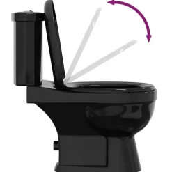 vidaXL Inodoro WC con cisterna Negro Best