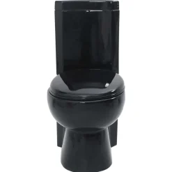 vidaXL Inodoro WC de esquina cerámica Negro Clearance