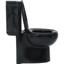 vidaXL Inodoro WC de esquina cerámica Negro Clearance