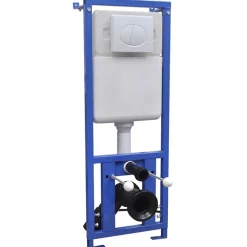 vidaXL Fontanería-Inodoro WC de pared sin bordes cisterna oculta cerámica