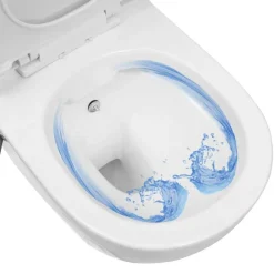 vidaXL Fontanería-Inodoro WC de pared sin bordes cisterna oculta cerámica
