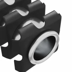 vidaXL Inserto de tubo roscado 2 pcs Negro y Plata Acero Galvanizado Discount