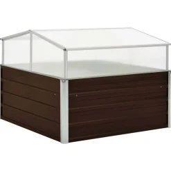 vidaXL Invernadero de acero galvanizado marrón 100x100x85 cm Marrón Online