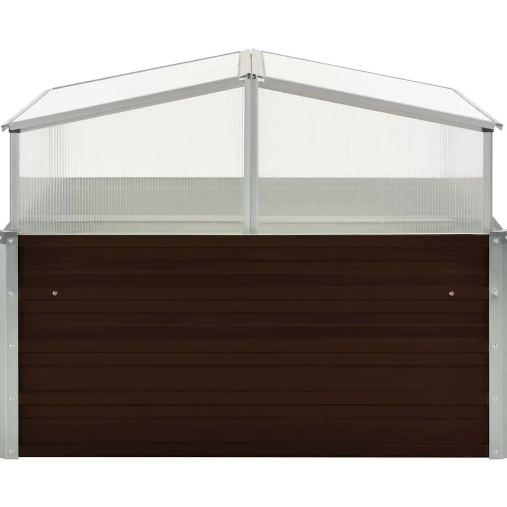 vidaXL Invernadero de acero galvanizado marrón 100x100x85 cm Marrón Online