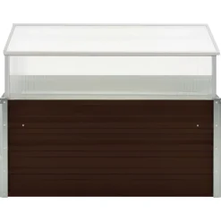 vidaXL Invernadero de acero galvanizado marrón 100x100x85 cm Marrón Online