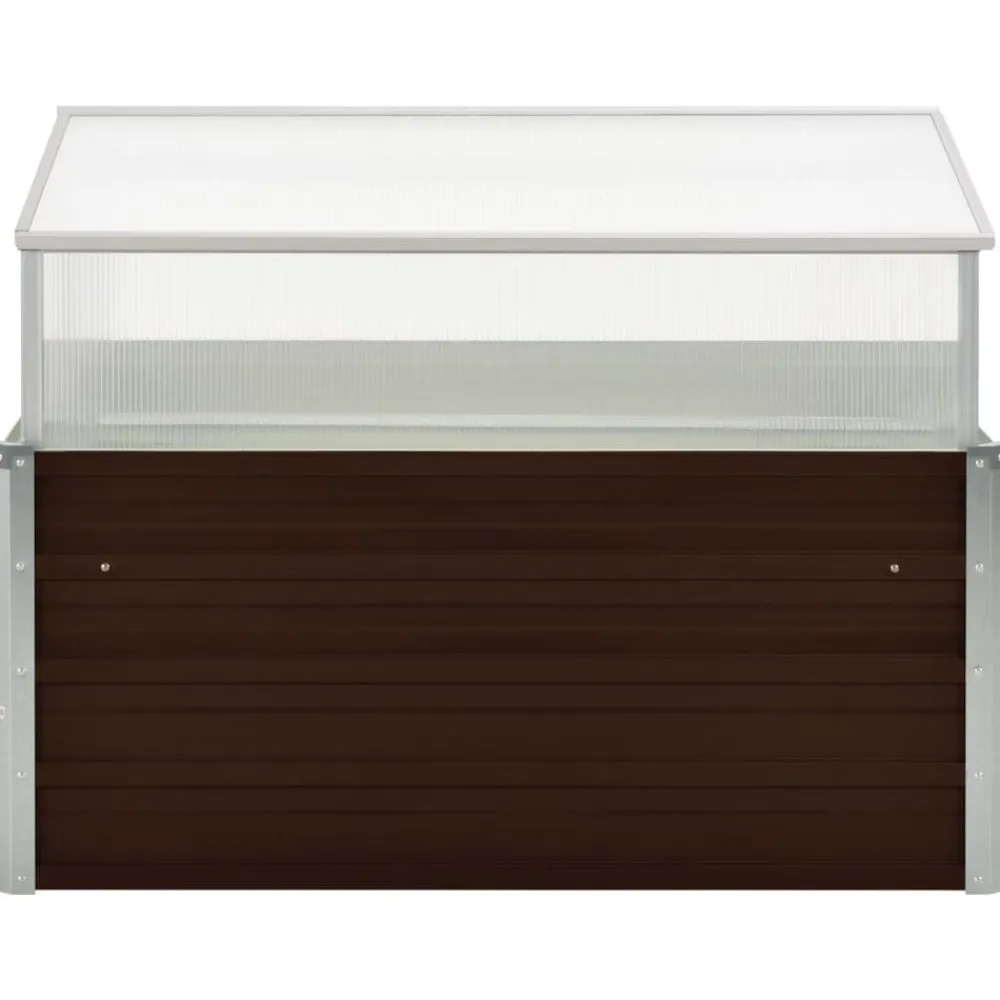 vidaXL Invernadero de acero galvanizado marrón 100x100x85 cm Marrón Online