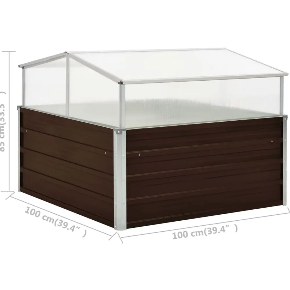 vidaXL Invernadero de acero galvanizado marrón 100x100x85 cm Marrón Online