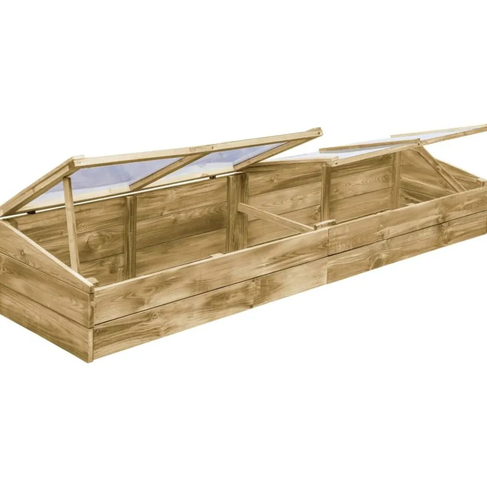 vidaXL Jardín-Invernadero de madera de pino impregnada 200x50x35 cm