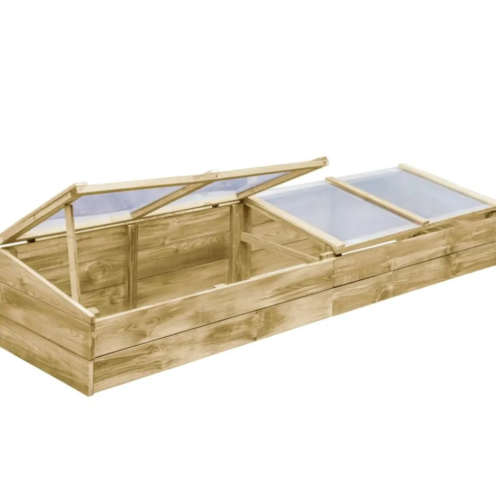 vidaXL Jardín-Invernadero de madera de pino impregnada 200x50x35 cm