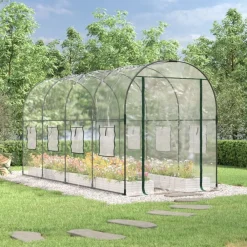 vidaXL Jardín-Invernadero PVC acero pintado polvo transparente 160x400x190cm