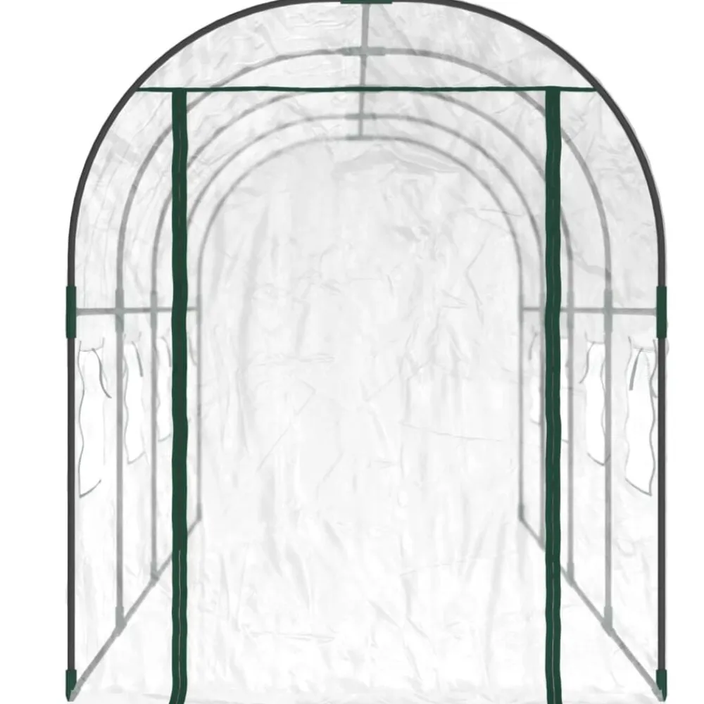 vidaXL Jardín-Invernadero PVC acero pintado polvo transparente 160x400x190cm
