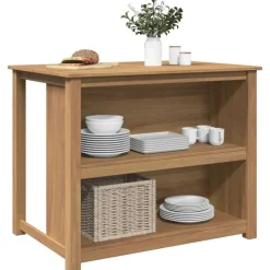vidaXL Carros E Islas-Isla de cocina PANAMA madera maciza pino 112x77x90 cm