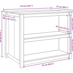 vidaXL Carros E Islas-Isla de cocina PANAMA madera maciza pino 112x77x90 cm