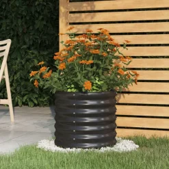 vidaXL Jardinera acero galvanizado 40x40x36 cm Antracita Clearance