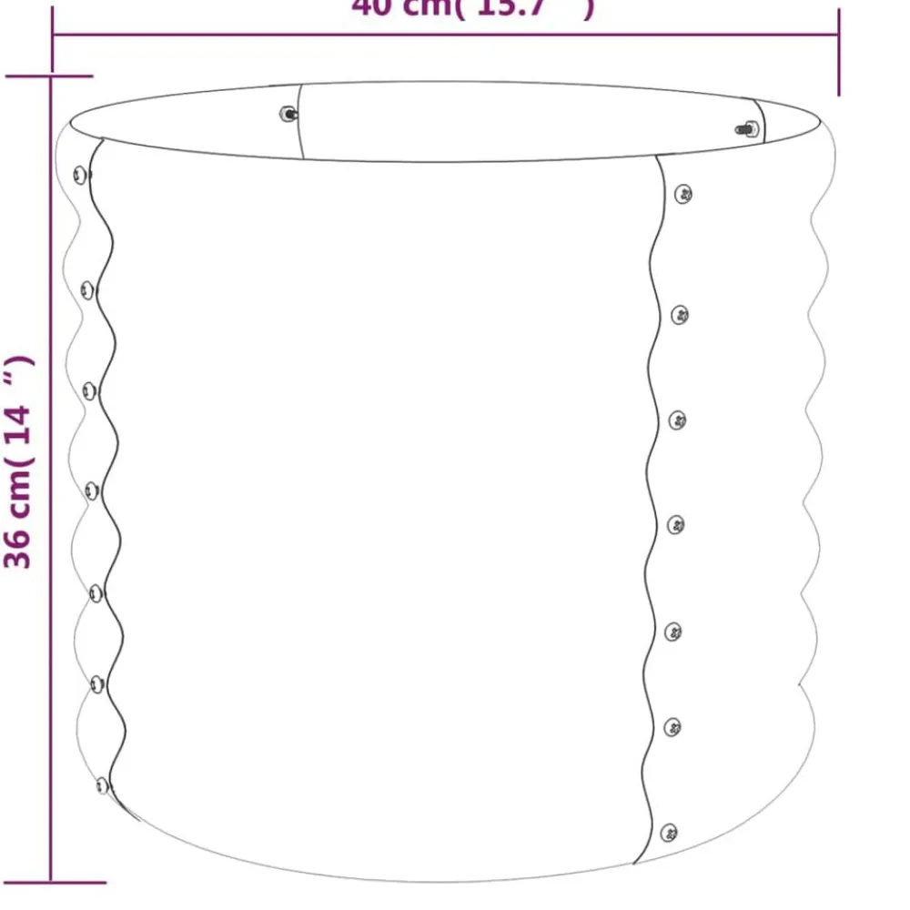 vidaXL Jardinera acero galvanizado 40x40x36 cm Antracita Clearance