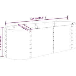 vidaXL Jardín-Jardinera acero galvanizado marrón 114x40x36 cm