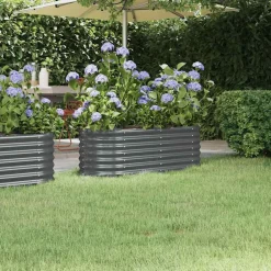 vidaXL Jardinera acero galvanizado 114x40x36 cm Antracita New
