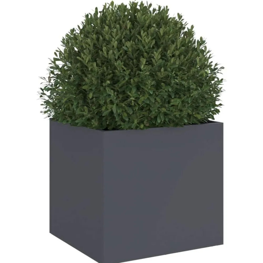 vidaXL Jardinera acero gris antracita 32x30x29 cm Acero/Antracita Clearance