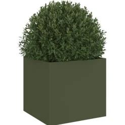 vidaXL Jardinera acero verde oliva 32x30x29 cm Acero/Verde New