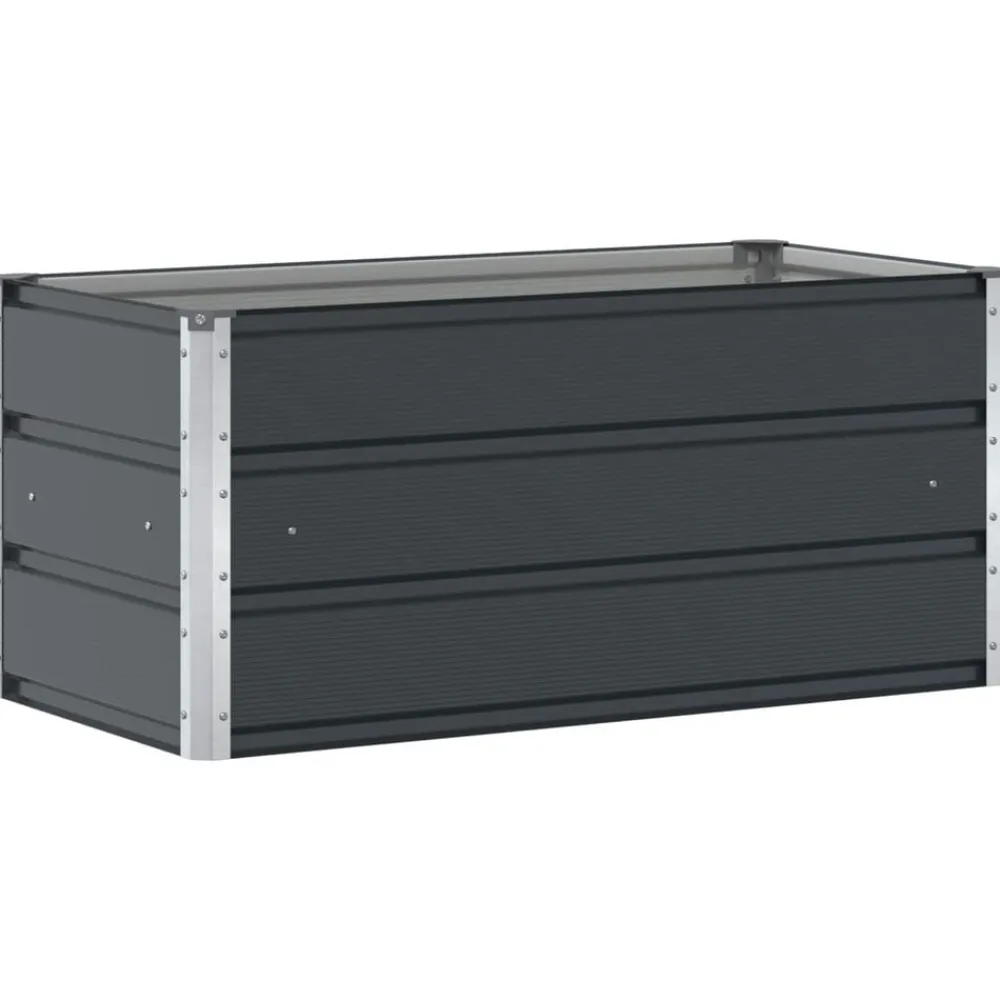 vidaXL Jardinera 100 x 50 x 45 cm Acero Galvanizado Antracita Clearance